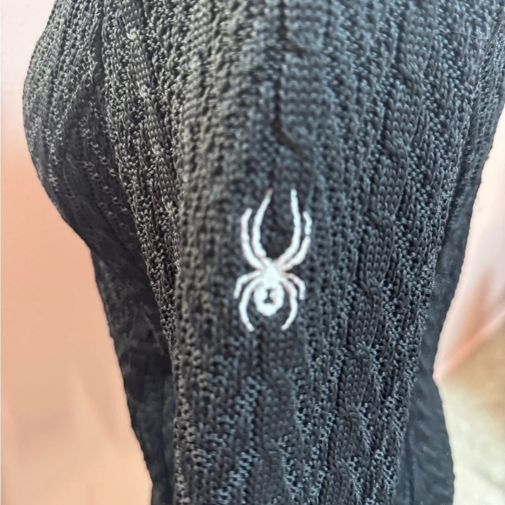 Spyder Black Zip-Up Cable Knit Women's Cardigan